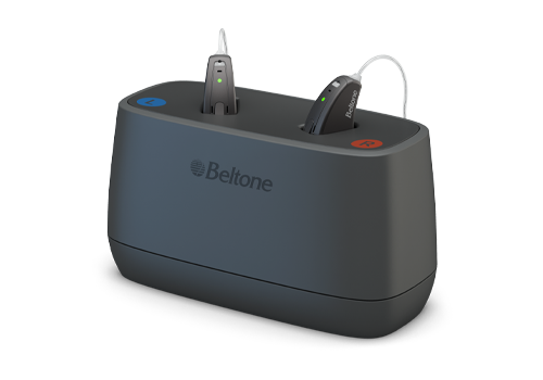 Beltone rechargeable hearing aids in black